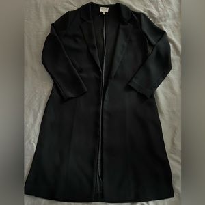 Black midi length women’s blazer jacket with side slits
